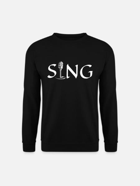 Singing vintage microphone singing music - Unisex Sweatshirt - black