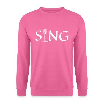 Gesang Vintage Mikrofon Singen Musik - Unisex Pullover - Pink - Vorne