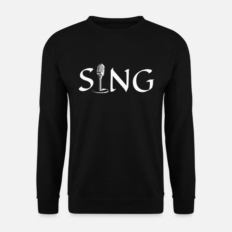 Gesang Vintage Mikrofon Singen Musik - Unisex Pullover - Schwarz