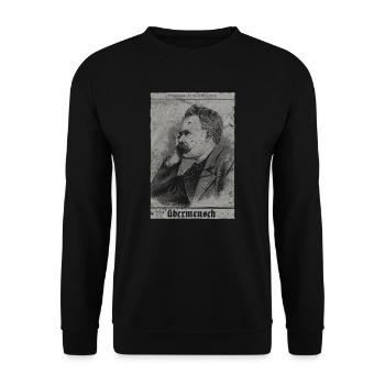 Vintage Philosophy Nihilism Design - Unisex Sweatshirt - black - Front - Alina (178cm) & Michal (187cm)