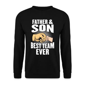 father and son - Unisex Sweatshirt - black - Front - Alina (178cm) & Michal (187cm)