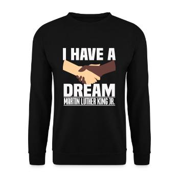 Martin Luther King j'ai un rêve - Sweat-shirt Unisexe - noir - Devant - Alina (178cm) & Michal (187cm)