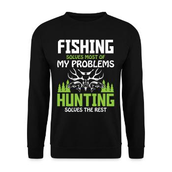 chasse et pêche disant - Sweat-shirt Unisexe - noir - Devant - Alina (178cm) & Michal (187cm)