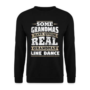 Oma Line Dance - Unisex Pullover - Schwarz - Vorne - Alina (178cm) & Michal (187cm)