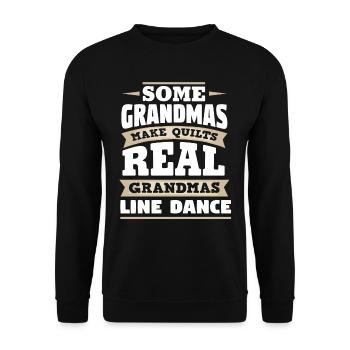 Line Dance Großmutter - Unisex Pullover - Schwarz - Vorne - Alina (178cm) & Michal (187cm)