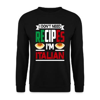 Italy recipes - Unisex Sweatshirt - black - Front - Alina (178cm) & Michal (187cm)
