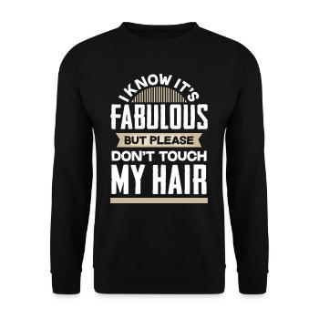 Haar nicht Anfassen - Unisex Pullover - Schwarz - Vorne - Alina (178cm) & Michal (187cm)
