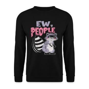 Waschbär Menschen - Unisex Pullover - Schwarz - Vorne - Alina (178cm) & Michal (187cm)