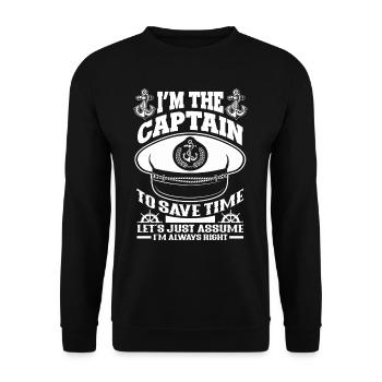 Captain Always right - Unisex Sweatshirt - black - Front - Alina (178cm) & Michal (187cm)