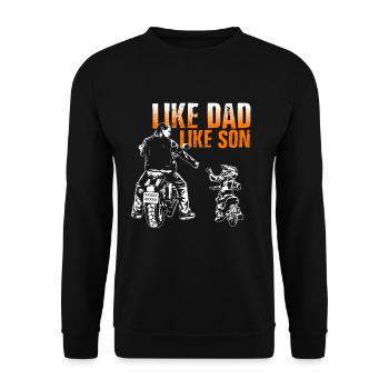 like dad so son - Unisex Sweatshirt - black - Front - Alina (178cm) & Michal (187cm)