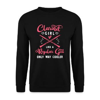 Klarinette Klarinettist Klarinettistin Humor - Unisex Pullover - Schwarz - Vorne - Alina (178cm) & Michal (187cm)
