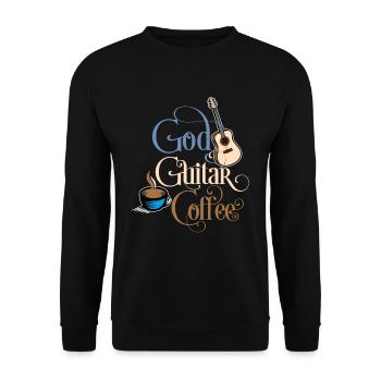 Café God Guitar - Sweat-shirt Unisexe - noir - Devant - Alina (178cm) & Michal (187cm)