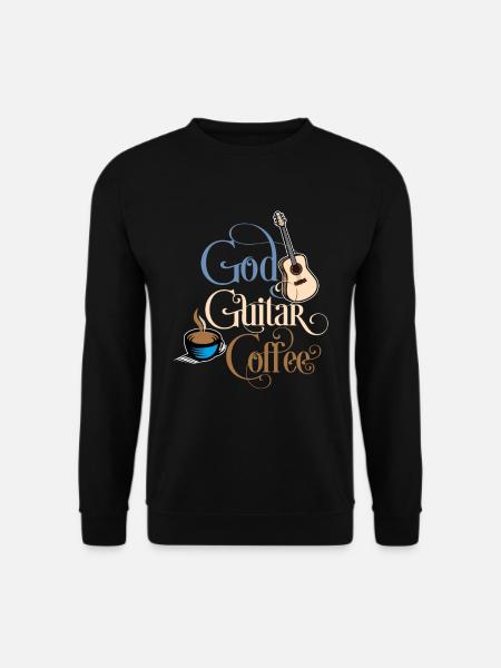 God Guitar Coffee - Unisex Sweatshirt - black