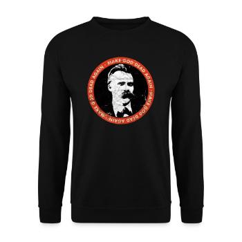 Nietzsche Gott ist tot Nihilismus Gott ist tot - Unisex Pullover - Schwarz - Vorne - Alina (178cm) & Michal (187cm)