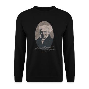 Vintage Philosophy Arthur Schopenhauer Nietzsche - Unisex Sweatshirt - black - Front - Alina (178cm) & Michal (187cm)