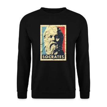 Socrates Vintage Greek Philosophy Aristoteles - Unisex Sweatshirt - black - Front - Alina (178cm) & Michal (187cm)