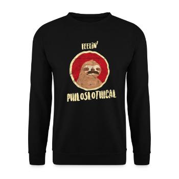 Philoslothical Friedrich Nietzsche Übermensch - Unisex Sweatshirt - black - Front - Alina (178cm) & Michal (187cm)