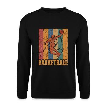 Retro basketball player clothing - Unisex Sweatshirt - black - Front - Alina (178cm) & Michal (187cm)