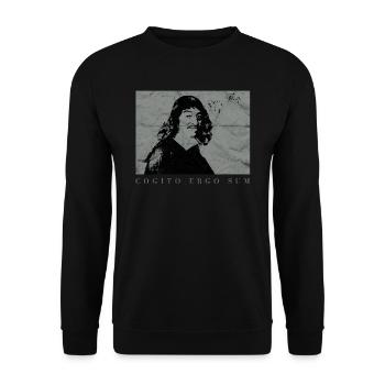 Descartes Cogito Ergo Sum Philosophy Nietzsche - Unisex Sweatshirt - black - Front - Alina (178cm) & Michal (187cm)