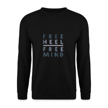 Telemark Free Heel Free Mind Nordic Ski Retro - Sweat-shirt Unisexe - noir - Devant - Alina (178cm) & Michal (187cm)
