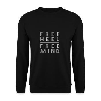 Telemark Free Heel Free Mind Nordic Ski Retro - Sweat-shirt Unisexe - noir - Devant - Alina (178cm) & Michal (187cm)