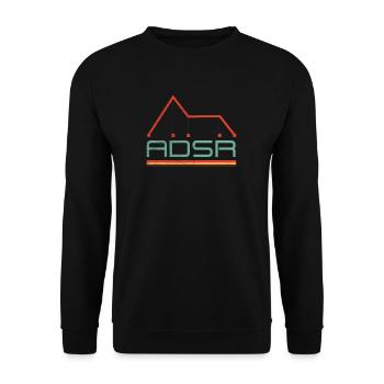 Synthesizer Envelope - ADSR Nerd Analog Retro - Unisex Sweatshirt - black - Front - Alina (178cm) & Michal (187cm)