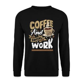 Coffee social work - Unisex Sweatshirt - black - Front - Alina (178cm) & Michal (187cm)