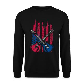 Guitare USA - Sweat-shirt Unisexe - noir - Devant - Alina (178cm) & Michal (187cm)