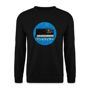 Synthesizer Analog Synth - Techno Attack Vintage - Unisex Pullover - Schwarz - Vorne - Alina (178cm) & Michal (187cm)