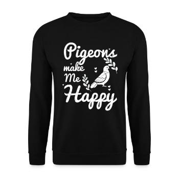 Pigeons mignons me font plaisir cadeau amoureux des oiseaux - Sweat-shirt Unisexe - noir - Devant - Alina (178cm) & Michal (187cm)