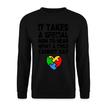 AUTISM SPECIAL MOM Cadeau de sensibilisation à l'autisme - Sweat-shirt Unisexe - noir - Devant - Alina (178cm) & Michal (187cm)