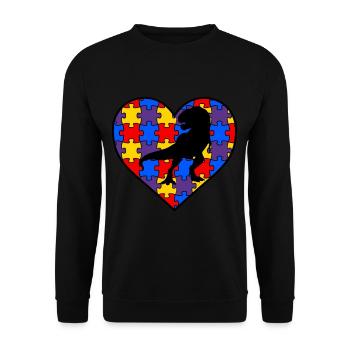 AUTISM AWARENESS DINO autisme cadeau autiste - Sweat-shirt Unisexe - noir - Devant - Alina (178cm) & Michal (187cm)