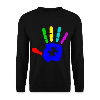 AUTISM PUZZLE HAND Cadeau de sensibilisation à l'autisme - Sweat-shirt Unisexe - noir - Devant - Alina (178cm) & Michal (187cm)