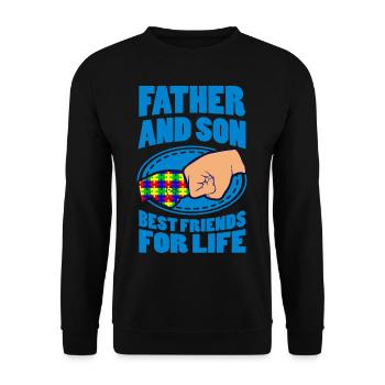 AUTISME PÈRE et fils cadeau papa autiste - Sweat-shirt Unisexe - noir - Devant - Alina (178cm) & Michal (187cm)