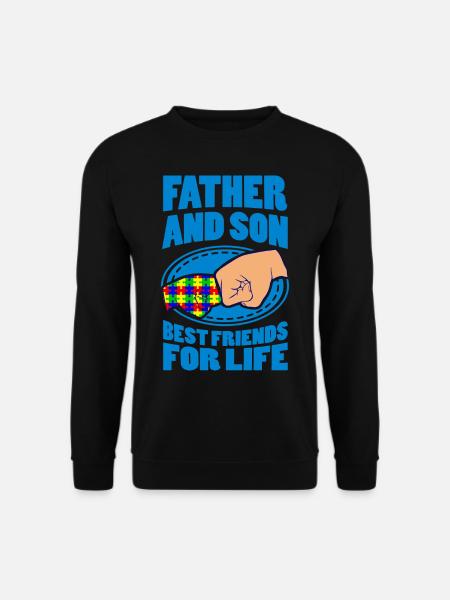 AUTISMUS VATER und Sohn Geschenk Autisten Papa - Unisex Pullover - Schwarz