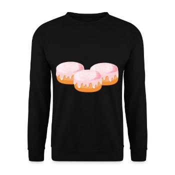 KARNEVAL KRAPFEN BERLINER Fasching Kostüm Bäcker - Unisex Pullover - Schwarz - Vorne - Alina (178cm) & Michal (187cm)