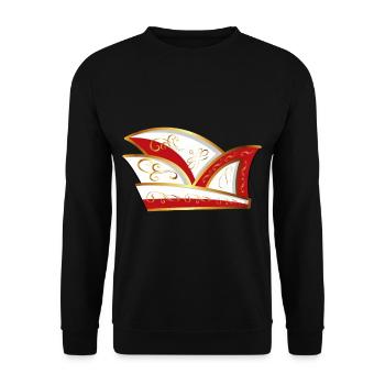 CASQUETTE DE COMITÉ CASQUETTE ROUGE BLANC CARNAVAL - Sweat-shirt Unisexe - noir - Devant - Alina (178cm) & Michal (187cm)