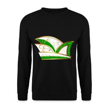 CASQUETTE DE COMITÉ CASQUETTE VERT BLANC CARNAVAL - Sweat-shirt Unisexe - noir - Devant - Alina (178cm) & Michal (187cm)
