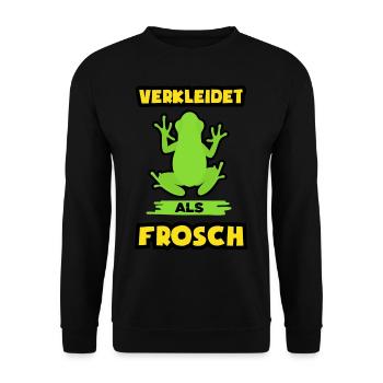 FROSCH VERKLEIDUNG Karneval Fasching Fasnacht - Unisex Pullover - Schwarz - Vorne - Alina (178cm) & Michal (187cm)