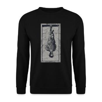 Occult The Hanged Man Tarot Card Vintage - Unisex Sweatshirt - black - Front - Alina (178cm) & Michal (187cm)
