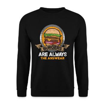 Burger - Unisex Pullover - Schwarz - Vorne - Alina (178cm) & Michal (187cm)
