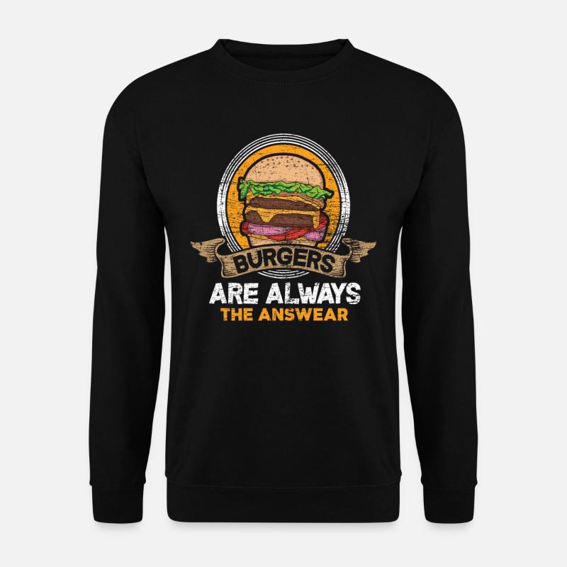 Burger - Unisex Pullover - Schwarz