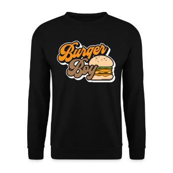 Burger - Unisex Pullover - Schwarz - Vorne - Alina (178cm) & Michal (187cm)