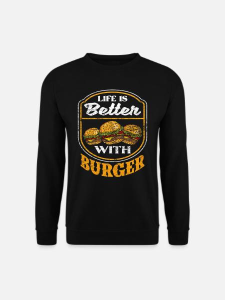Burger - Unisex Pullover - Schwarz