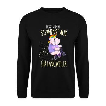 Fresst Meinen Sternenstaub Ihr Langweiler - Unisex Pullover - Schwarz - Vorne - Alina (178cm) & Michal (187cm)