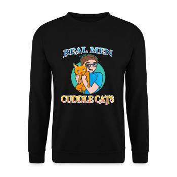 Real Man Cuddle Cats - Sweat-shirt Unisexe - noir - Devant - Alina (178cm) & Michal (187cm)