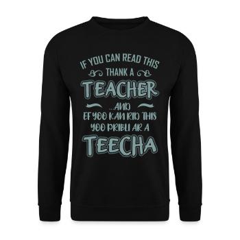 SI VOUS POUVEZ LIRE Cadeau pour les professeurs d'anglais - Sweat-shirt Unisexe - noir - Devant - Alina (178cm) & Michal (187cm)