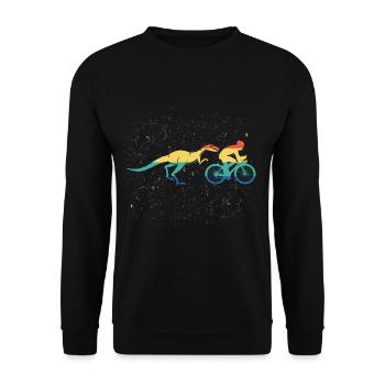 Conception de cadeau de vélo rétro Velociraptor Dino - Sweat-shirt Unisexe - noir - Devant - Alina (178cm) & Michal (187cm)