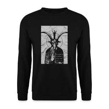 Occult Baphomet Gothic Grunge Satan Devil Black - Unisex Sweatshirt - black - Front - Alina (178cm) & Michal (187cm)