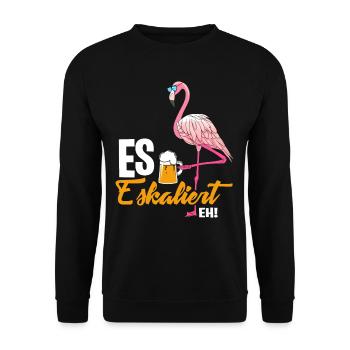Flamingo Eskaliert - Unisex Pullover - Schwarz - Vorne - Alina (178cm) & Michal (187cm)